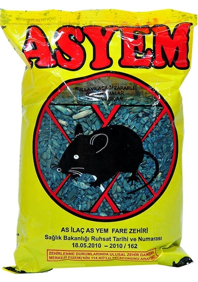 Asyem Fare Ve Sıçan Zehiri 250 Gr Fare Ve Sıçan Yemi Çok Renkli