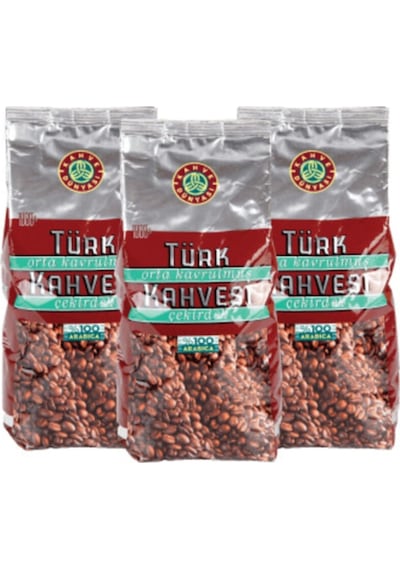 Kahve Dünyası Orta Kavrulmuş Çekirdek Türk Kahvesi %100 Arabica 3 x 1 KG