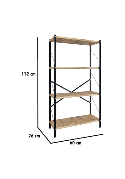 Dört Katli Çok Amaçli Rafli Kitaplik Syah Profil Çam Sunta 60x24x115 Cm Mtl018 Siyah-çam Dört Katli Çok Amaçli Rafli Kitaplik Syah Profil Çam Sunta 60x24x115 Cm Mtl018 Siyah-çam