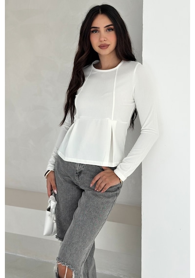 Noa & Noa Kadın Volanlı Dikiş Detaylı Premium Bluz Vücut Şekillendirici & Modern Kesim Beyaz Noa & Noa Kadın Volanlı Dikiş Detaylı Premium Bluz Vücut Şekillendirici & Modern Kesim Beyaz