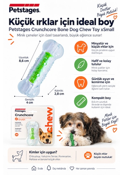 Petstages Crunchcore Bone Dog Chew Toy Köpek Oyuncağı Xsmall