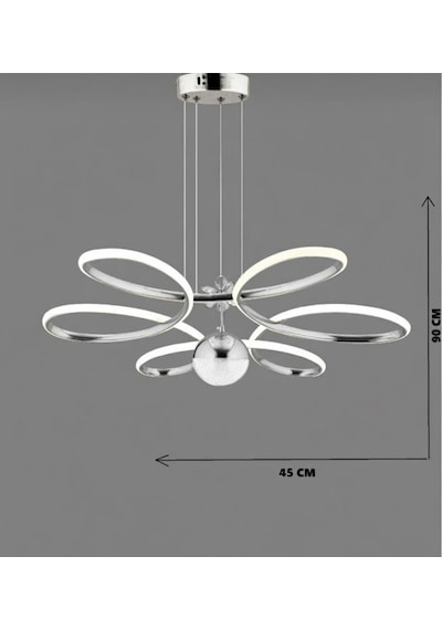 Papatya Model Krom Kaplama 3 Renk Metal Salon Mutfak Oturma Yatak Odası Modern Led Sarkıt Avize Krom Kaplama