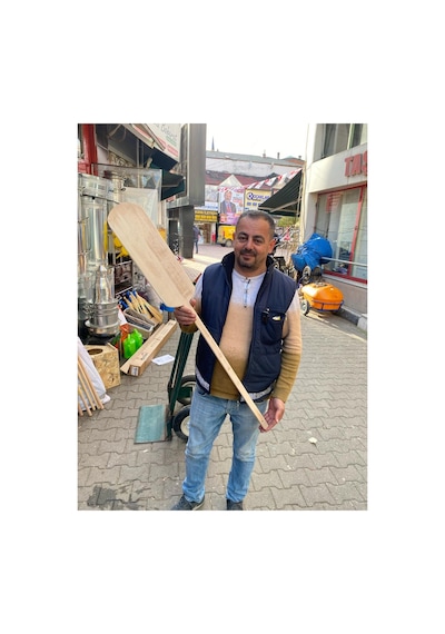 Ahşap Fırın Küreği Pizza Pide Lahmacun Küreği Fırın Küreği 115x45x15cm Seffaf