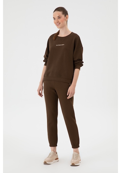 U.S. Polo Assn. Kadın Kahverengi Şardonlu Jogger Eşofman Altı 50313581-VR029 U.S. Polo Assn. Kadın Kahverengi Şardonlu Jogger Eşofman Altı 50313581-VR029