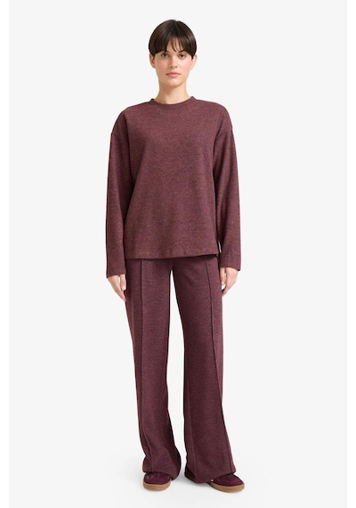 Defacto Straight Fit Beli Lastikli Geniş Paça Pantolon F1016ax25aubr93 Bordo