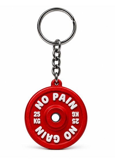 25kg Ağırlık Plakası Anahtarlık - No Paın No Gaın Kırmızı