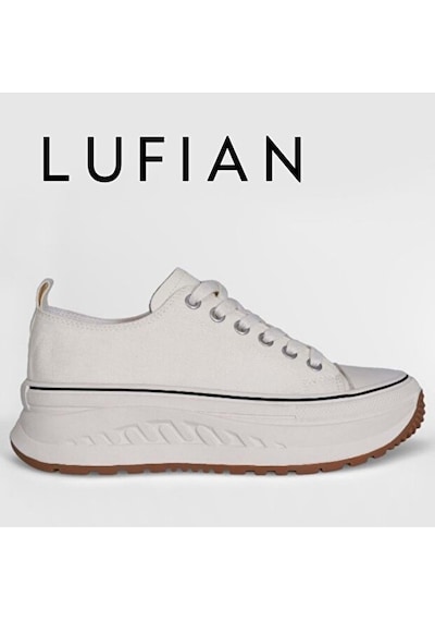 Lufian 121230092 Shay Kadın Jean Sneaker Spor Ayakkabı Beyaz Siyah