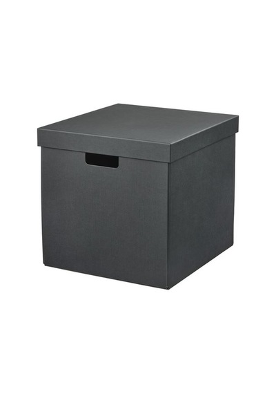 Ikea Fjäderharv Kapaklı Kutu, Antrasit, 32x35x31 Cm