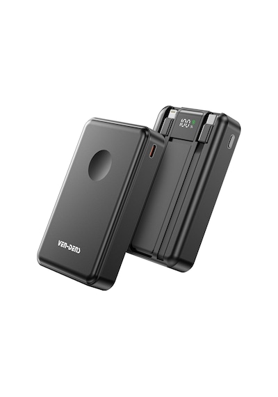 Ven-dens Vd-pb074 10000 Mah Qi Kablosuz Hızlı Şarj Powerbank, 15 W Kablosuz Çıkış, Type-c Ve, Siyah