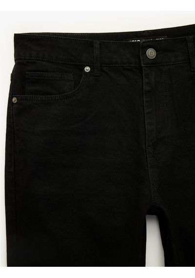 Koton Normal Bel Beş Cepli Pamuklu Tapered Jean Pantolon - Joe Jean Siyah 7wam40451nd