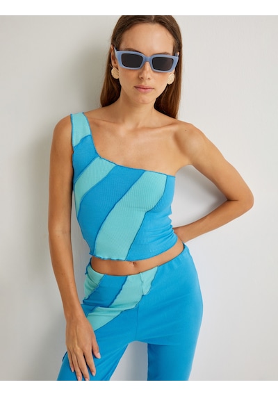 Koton Koton X Şahika Ercümen - Crop Tek Omuz Üst Renk Kontrastlı Fitilli Viskon Mavi 4sak10805ek Mavi Koton Koton X Şahika Ercümen - Crop Tek Omuz Üst Renk Kontrastlı Fitilli Viskon Mavi 4sak10805ek Mavi
