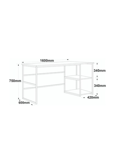 Atlantis 120cm Metal Çalışma Masası Atl28-a Çam Çam