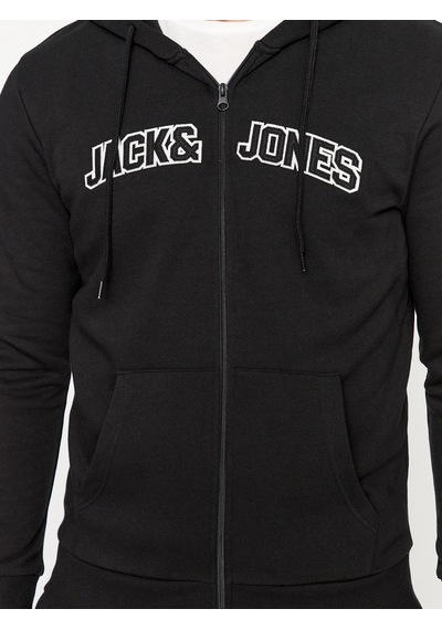 Jack & Jones Erkek Fermuarlı Ve Kapüşonlu Sweatshirt - 12241567 001