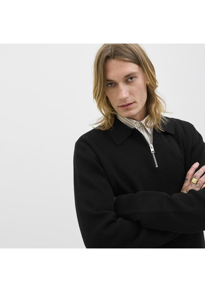 Jack & Jones Erkek Relaxed Fit Polo Yaka Triko Üst - Milano - 12281743 Siyah