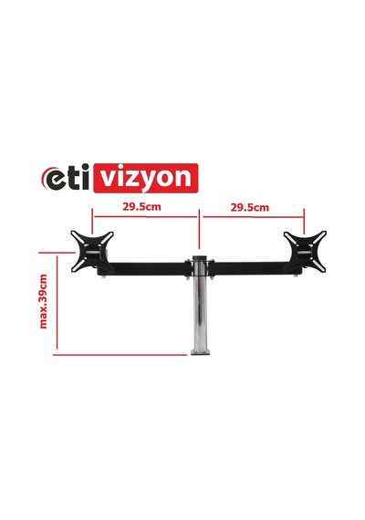 Tarix Dm 02 Masa Üstü Monitör Askı Aparatı İki Kollu 17" 24