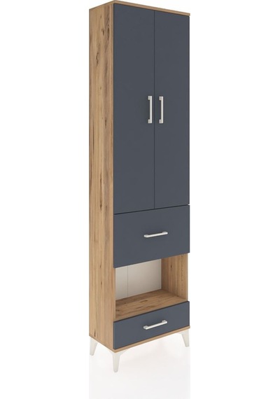 Arges Dolap 3 Raflı 2 Çekmeceli Tek Askılı 60x30x221 Çam-antrasit Atlas Çam Arges Dolap 3 Raflı 2 Çekmeceli Tek Askılı 60x30x221 Çam-antrasit Atlas Çam