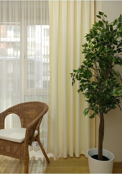 Evdepo Home Deniz Soft Pileli Fon Perde Krem