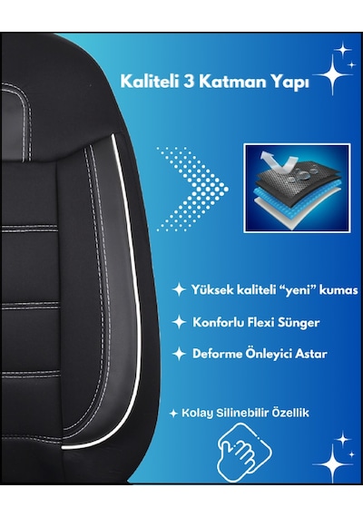 Hyundai Accent Admire Araçlara Uyumlu Tam Takım Basic B Model Oto Koltuk Kılıfı