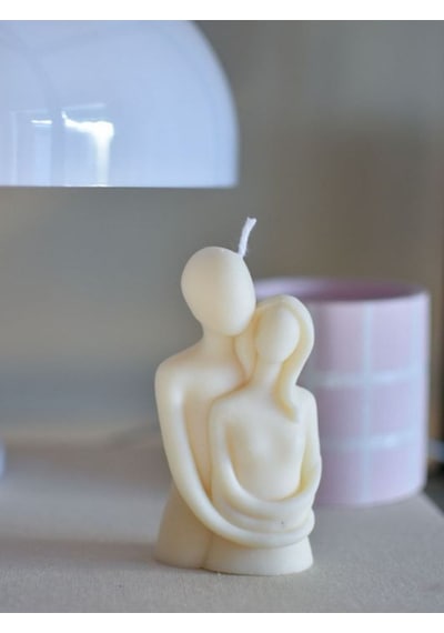 Bernami Mum Pinterest Sarılan Çift Figürlü Vanilya Kokulu Dekoratif Mum Handmade Decorative Candle Diğer