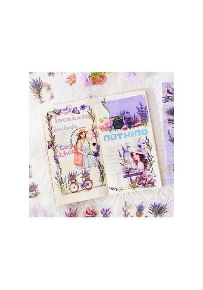 Kolbi Craft 6 Sayfa 74 Adet Şeffaf Mor Lavanta Çiçek Sticker Bullet Journal Scrapbook Laptop Ajanda Planlayıcı 3 Adet Çok Renkli
