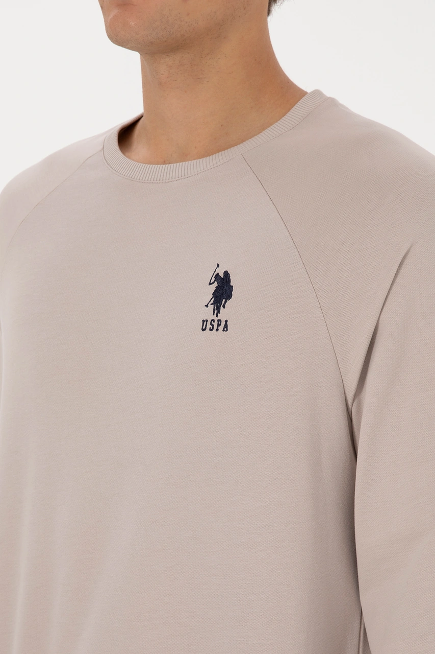 U.S. Polo Assn. Erkek Regular Fit Bisiklet Yaka Taş Basic Sweatshirt 50308103-VR049