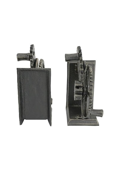 Design Toscano Qh9631 Endüstriyel Dişli Steampunk Dekor Kitap Destekleri, 38 Cm, İkili Set, Çok Renkli