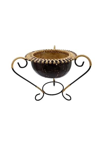 Hindistan Cevizi Şekerlik Spiral Coconut Metal Ayaklı Coconat Kase No 1