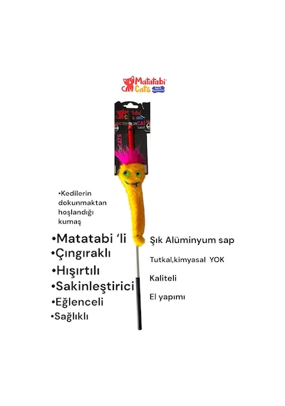 Matatabi Cats Zobi Al. Saplı Kedi Oltası Matatabi,çıngırak,özel Hışırtı İçerir.özel Pelüş Kumaş