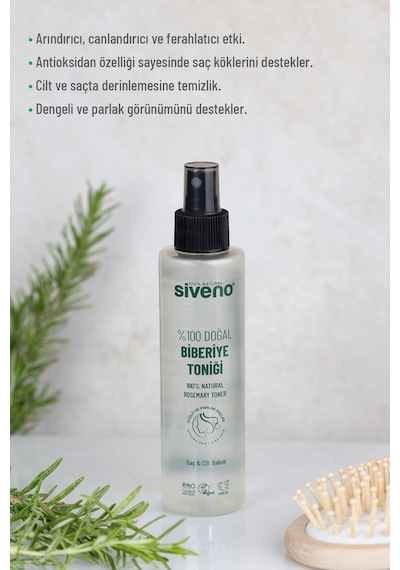 Siveno %100 Doğal Biberiye Suyu Saç Dökülmesi Karşıtı ve Hızlı Saç Uzatma Etkili Saç Toniği 150 ML