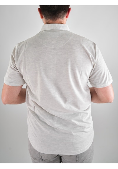 Coonless Battal Cepli Erkek Gri Kısa Kol Yakalı Baba Tshirt Gri