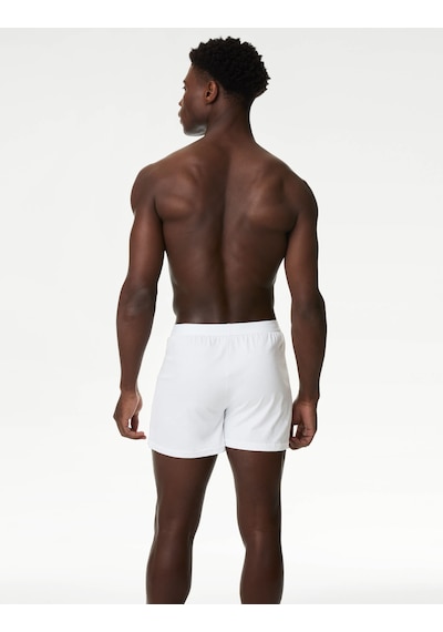 Marks & Spencer Saf Pamuklu 5'li Nefes Alabilir:trade Mark: Boxer Seti Beyaz