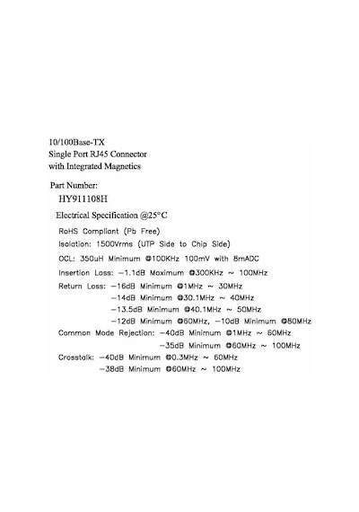 Trafolu RJ45 Ethernet Soketi HY911108H