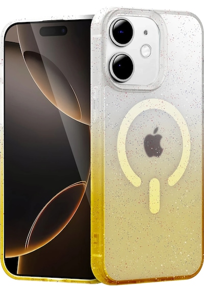 Mey İthalat Apple Uyumlu iPhone 11 Pummel Shiny Magsafe Kapak - Gold Altın