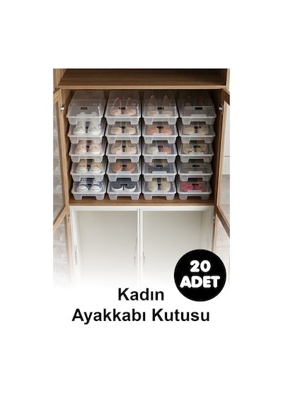 İronika 20 Adet Kadın Ayakkabı Kutusu Şeffaf Ayakkabı İstifleme Saklama Kutusu İronika 20 Adet Kadın Ayakkabı Kutusu Şeffaf Ayakkabı İstifleme Saklama Kutusu