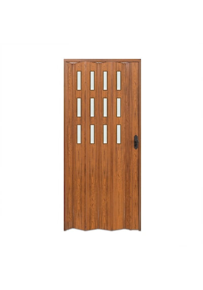 Faran Dekorasyon 102 x 230 Ceviz Renk Camlı Pvc Akordiyon Kapı - FRNAKMODEL-0-140