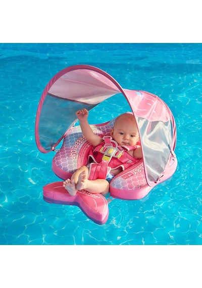 Mambobaby Yüzme Simidi - Denizkızı, Emniyetli, Gölgelikli Ve Ayak Destekli