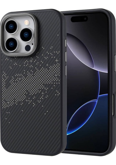 Apple iPhone 16 Pro Uyumlu Karbon Fiber Tasarım 2mm İnce Telefon Kılıfı Kapak