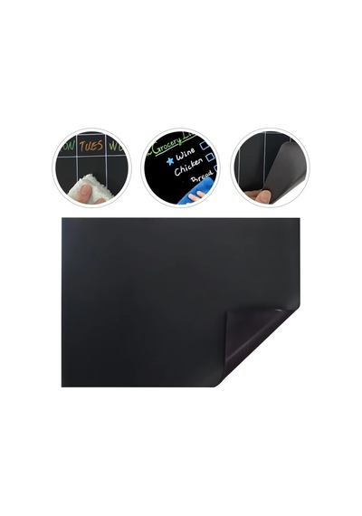 Buzdolabı Mıknatısı 1 Adet 25x35 Çocuk Kara Tahta Manyetik Yazı Tahtası Planlayıcısı Mesaj Panosu Siyah