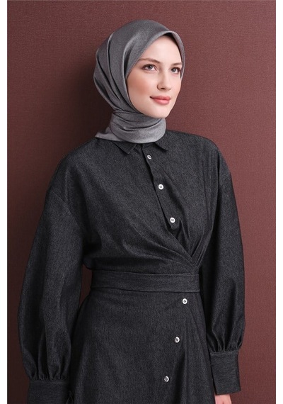 Armine İpek Eşarp 2027 Kış - 9601-51 Gri Twill