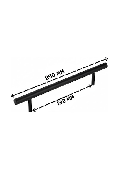 Keijo Siyah 192mm Paslanmaz Kulp Mobilya, Dolap Kulbu, Kulp Modeli Mat Siyah