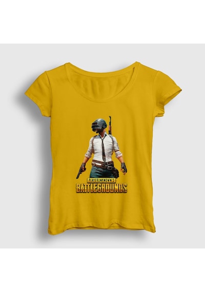 Presmono Kadın Cover Pubg T-shirt Sarı