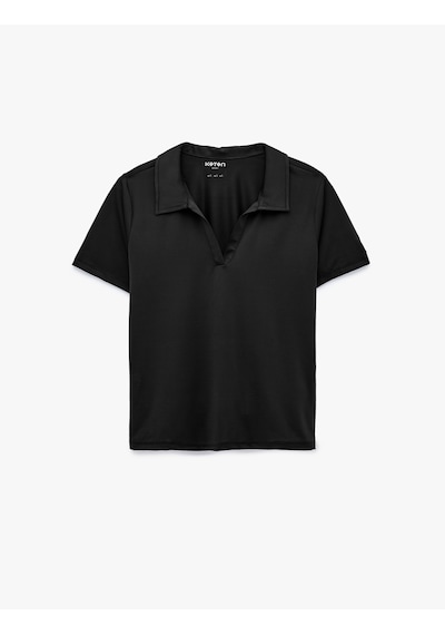 Koton Slim Fit Kısa Kollu Polo Yaka Spor Tişört Siyah 6sak10373nk