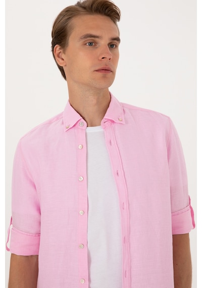 U.S. Polo Assn. Erkek Açık Pembe Uzun Kollu Gömlek 50299597-VR078