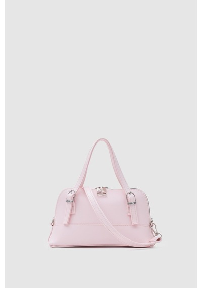 Shule Bags Ribbon Mini Çapraz Çanta Pembe