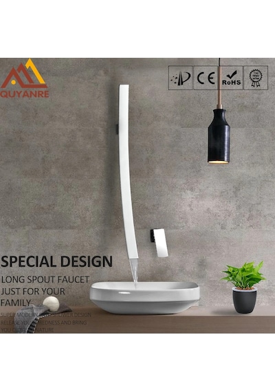 Banyo Lavabo Bataryası Modern Uzun Şelale Krom
