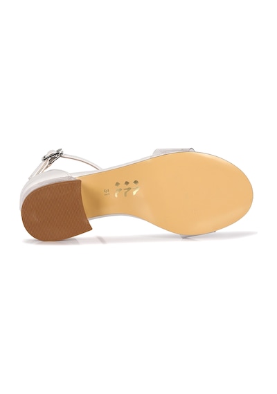 Kiko Kids Yangu Taşlı Kız Çocuk 3 Cm Şeffaf Topuklu Sandalet Abiye Ayakkabı Beyaz Beyaz