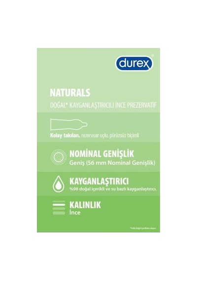 Durex Naturals Doğal Kayganlaştırıcılı Prezervatif 40 Lı DUREX.050