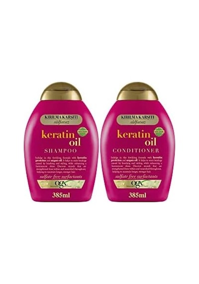 Keratin Oil Kırılma Karşıtı Sülfatsız 385 Ml Şampuan + 385 Ml Saç Kremi 2'li Set