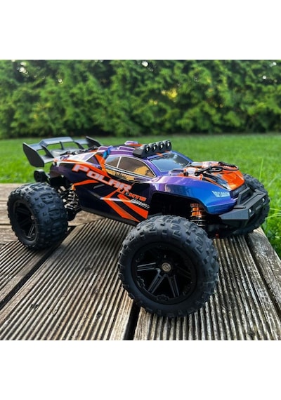 Uzaktan Kumandalı Şarjlı Işıklı 1:14 4wd 55 Km/h Servo Motorlu 2.4ghz Off-road Oyuncak Arazi Arabası Çok Renkli