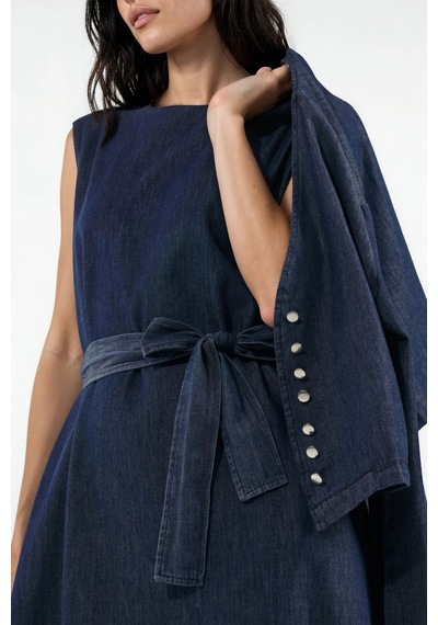 Hiccup Denim Ceket & Maksi Elbise İkili Takım Mavi